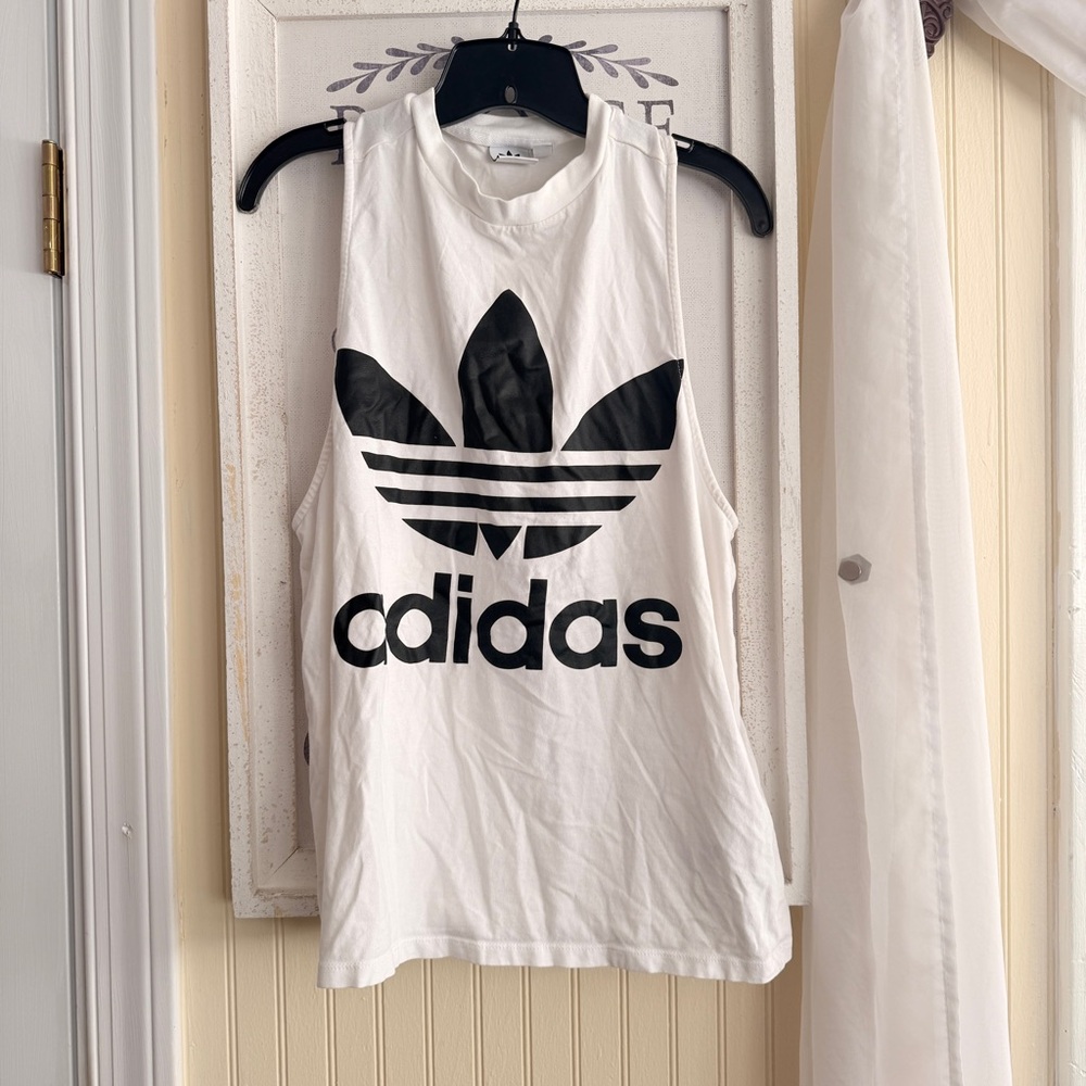 ADIDAS ORIGINALS Women's Trefoil Oversize Logo Muscle Tank - Picture 5 of 8